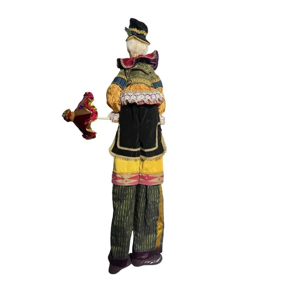 Retired Katherine’s Collection “Stiltz” 47” Jester Clown Figure w/ COA & Origina